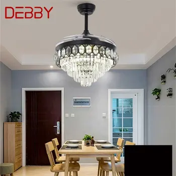Потолочный вентилятор DEBBY Light Невидимая Хрустальная светодиодная лампа с дистанционным управлением Современная роскошь для дома