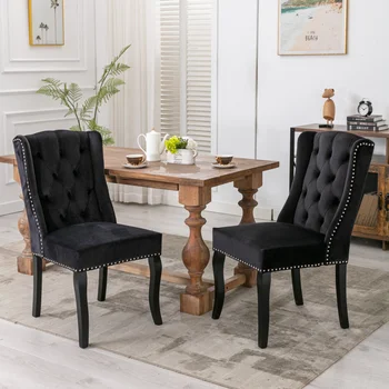 Мебель A & A \ Обеденный стул с откидной спинкой, Традиционные роскошные стулья Америки с тафтинговой обивкой, Загородный коттедж Ферма