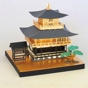 3D Бумажный Пазл Kinkaku-ji Model Building Kits Вид на Улицу города Нойшванштайн Пазлы Игрушки для Детей Подарки на День рождения