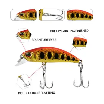 Пластиковое Рыболовное Трехмерное Рыбье Тело Портативные 3D Глаза Воблер 3,2 г 1шт 38 мм Мини Тонущий Гольян Рыболовные Приманки Приманка