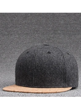 Высокое качество зимние плоские края хип-хоп шляпы молодежный скейтборд шапки шерсть пробки пик шерсть бейсбольная кепка для мужчин snapback шляпа фетр