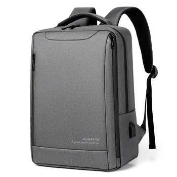 Рюкзак для ноутбука для деловых поездок, тонкие прочные рюкзаки с USB-портом для зарядки, водонепроницаемая сумка для компьютера для колледжа, размер 15,6 дюйма