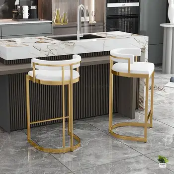 Высокий уличный барный стул На современных золотых ножках, Роскошный Металлический барный стул для кухни, дизайнерские аксессуары для домашнего декора El Hogar