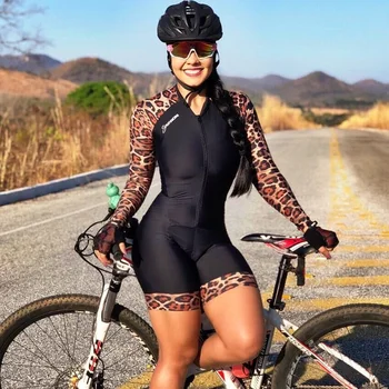 2023 Новый летний велосипедный костюм Женская профессиональная гоночная команда по триатлону Трикотажный комбинезон с длинным рукавом, облегающий велосипедный комбинезон, велосипед