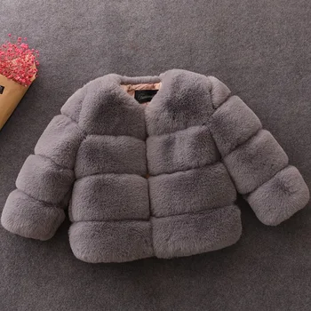 Новое зимнее меховое пальто для девочек, элегантные куртки из искусственного меха для девочек-подростков, толстые пальто, теплые парки, Детская верхняя одежда, одежда для девочек от 1 до 10 лет
