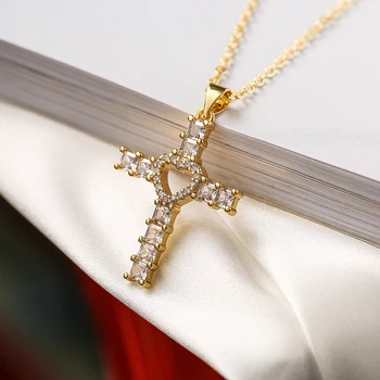 Mafisar Простое Стильное Женское ожерелье в форме Креста, Красочный Подарок на День Рождения, Блестящие CZ, Женские Модные Аксессуары, ювелирные изделия
