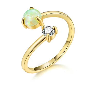 2023 Модное открытое кольцо из стерлингового серебра S925 пробы с австралийским драгоценным камнем и простым женским кольцом, инкрустированным европейскими и американскими цирконами
