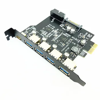 Адаптер Карты расширения PCI Express USB 3.0 Контроллер-Концентратор PCI-E USB 3.0 с 15-контактным Блоком питания USB3.1 Type-C PCIE Extender Card