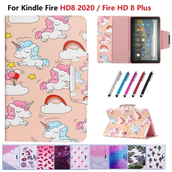 Для Amazon Kindle Fire HD 8 Plus 2020 Case 8,0-дюймовый Планшет для чтения электронных книг с подставкой для планшета Для Amazon Kindle Fire HD 8 HD8 Plus Case