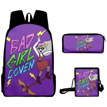Креативный Ковен плохой девочки The Owl House 3D 3 шт./компл. Школьные сумки для учеников, рюкзак для ноутбука, Наклонная сумка через плечо, пенал