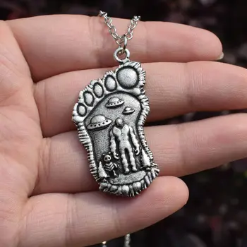 двусторонний Снежный человек, НЛО, Инопланетная гора, ожерелье на ногу снежного человека в лесных украшениях