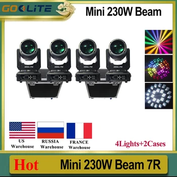Нет налога 2Case 4шт Sharpy Mini Beam 230 Вт 7R Движущийся Головной свет 8+16+24 призма DMX Control Сценический Проектор Dj Disco Colorful Pris