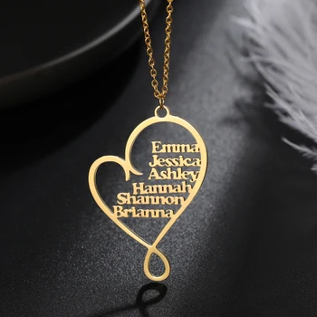 Ожерелье с персонализированным именем, Ожерелье с Именем в виде сердца, Подвеска из нержавеющей стали Золотого цвета, Подарок лучшей подруги невесты 2021