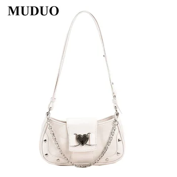 MUDUO Новая модная женская сумка через плечо Love Heart, винтажные серебряные кошельки и сумочки, роскошная дизайнерская брендовая сумка на каждый день