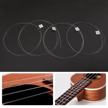 4шт Струны для укулеле Струны для укулеле Uke Strings Струна из углеродного волокна Материал Прозрачный Аксессуары для укулеле