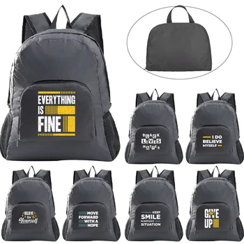 Легкий складной рюкзак для занятий спортом на открытом воздухе 2023, Дорожный мини-карманный рюкзак с надписью, Складной рюкзак для хранения для мужчин и женщин
