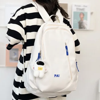 Модная Женская Белая школьная сумка для путешествий, Модный Милый Женский рюкзак для колледжа, женские нейлоновые сумки для ноутбуков и книг, Женский студенческий рюкзак, Классный