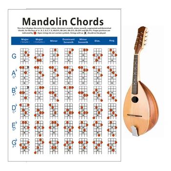 Диаграмма аккордов мандолины, медная пластина, портативная нотная бумага для обучения игре на мандолине, схема для инструмента большого размера