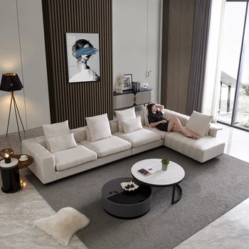 Роскошный и простой дизайнерский диван, гостиная, минималистичная дверь в итальянском стиле, хлопчатобумажная и льняная ткань, современная мебель