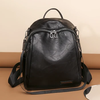 Мягкая Кожаная сумка Famale, Новый рюкзак для девочек из воловьей кожи высокого качества, Корейский Женский рюкзак для отдыха, школьная сумка для студентов