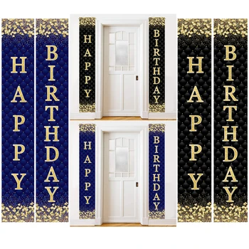 Черный Золотой Дверной занавес, Подвесной Баннер, Декор для вечеринки с Днем рождения, для взрослых, 30-й, 40-й, 50-й День рождения, Юбилейные принадлежности