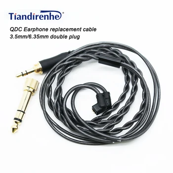 QDC Dmagic solo V3 tiger upgrade кабель 3,5 мм/6,35 мм двойной штекер для замены кабеля наушников KZ/TRN/QDC/ZSN/UE/CCA ZS10 PRO
