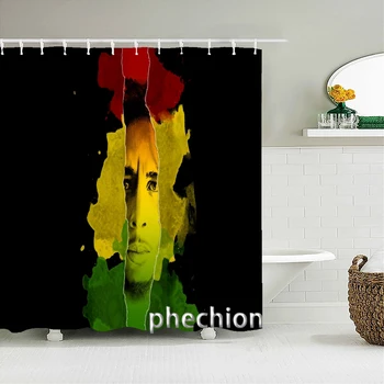 Занавеска для душа Bob Marley, 3D ткань для штор для ванной, водонепроницаемый полиэстер, моющийся комплект штор для ванной X10