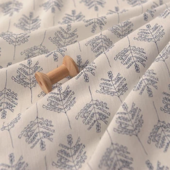 Высококачественная вискозная ткань из вискозы, рисовая бело-голубая ткань в виде дерева, летнее платье, шарф, блузка, рубашка, ткани