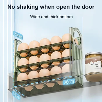 Ящик для хранения яиц Ящик для хранения яиц в холодильнике может быть обратимым Три слоя по 30 картонных коробок для яиц Лоток для яиц на домашней кухне Подставка для яиц