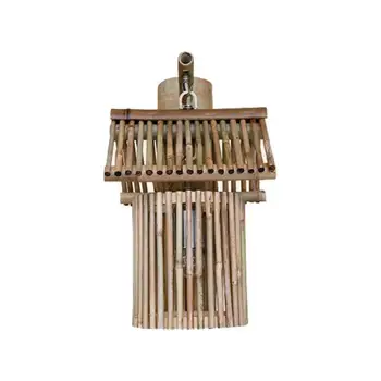 Плетеный светильник-бра в стиле ретро, лампа E27, бамбуковый фонарь для вечеринки, декор коридора, Лофт