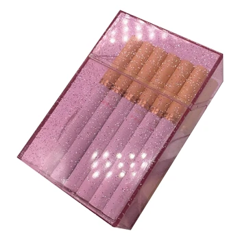 Блестящая коробка для хранения сигарет, Прозрачный Откидной Портсигар, Органайзер, Разноцветные пластиковые Мундштуки для сигарет