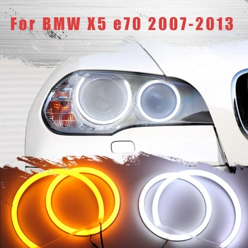 Светодиодный SMD Хлопковый Светильник Switchback Angel Eye Halo Ring DRL Комплект для BMW X5 E70 2007 2008 2009 2010 2011 2012 2013
