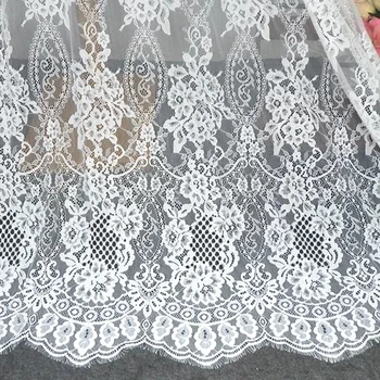 Кружевная ткань с двойной отделкой ресниц, весенне-летнее платье, юбка, кружевной материал, 1 штука длиной 3 м