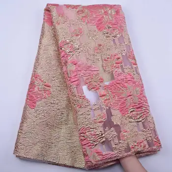 Африканская Кружевная Ткань Из Розового Золота 2020, Высококачественное Вышитое Парчовое Кружево, Французский Тюль, Кружевная Ткань Для Нигерийского Вечернего Платья S1880