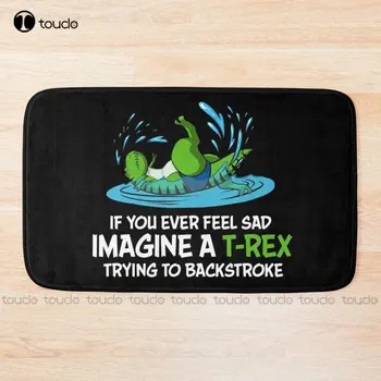 Динозавр T-Rex ненавидит плавание на спине, коврик для ванной Movies Bathmats
