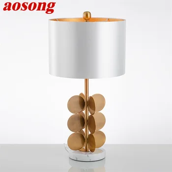 Современные настольные лампы AOSONG для спальни, Художественный Мраморный настольный светильник, домашний декор для фойе, гостиной, офиса