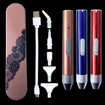 USB Перезаряжаемая Светящаяся точечная дрель-ручка для 5D алмазной живописи DIY Инструменты Ручка-дрель Квадратный круглый Аксессуар для алмазной вышивки