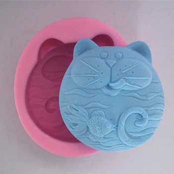 Антипригарная силиконовая форма 3D Силиконовая форма для мыла DIY New Cat Fish Craft Art Силиконовая форма для мыла Craft Mold Форма для свечей ручной работы DIY