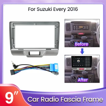 Рамка автомагнитолы Android 2 DIN для Suzuki Every Wagon 2015 + Крепление панели приборной панели Монтажный кронштейн Комплект Безель
