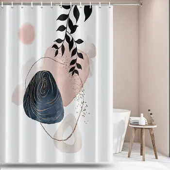 Современная занавеска для душа в стиле Бохо Середины века, абстрактная занавеска для душа с горным закатом, эстетическая занавеска для ванной в стиле минимализма с крючками