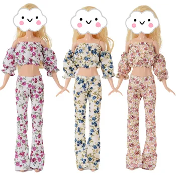 Кукольная одежда Подходит для 30-сантиметровой куклы BJD, комплект одежды с цветочным рисунком, аксессуары для кукольных игрушек, подарки для детей
