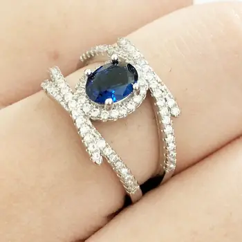 Модное голубое кольцо в форме яйца, Прекрасное кольцо с цирконием, Женское ювелирное кольцо, Размер 6-10, Роскошные Обручальные кольца для новобрачных