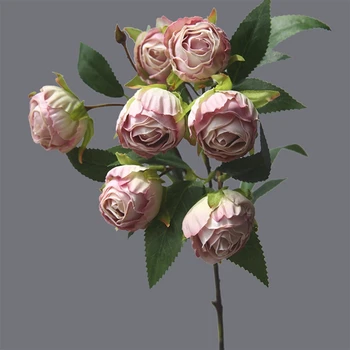 2023 Искусственный цветок розы, имитирующий цветы с несколькими головками, Шелковый цветочный букет для оформления домашней гостиной, свадебной вечеринки