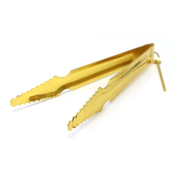 Щипцы для кальяна из золотистого металла 17,5 см с покрытием поверхности Металлическим Зажимом Аксессуары для кальяна