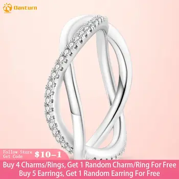 Кольцо из стерлингового серебра 925 пробы Danturn, блестящее кольцо с блокировкой, женские кольца, обручальные кольца