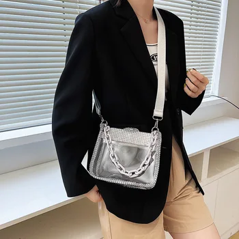 Прозрачная женская сумка из ПВХ, сумки, женские сумки через плечо, маленькая сумка через плечо на цепочке из подмышек, женская сумка-мессенджер Houlder Bag