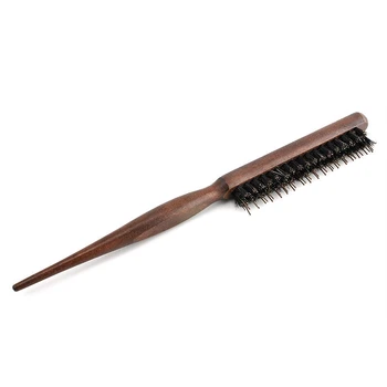 3X Деревянная ручка, щетка для волос из натуральной кабаньей щетины, пушистая расческа для парикмахерских, цвет дерева