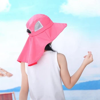 Детская защитная шляпа от солнца: чехол UPF 50 +, клапан на шее, регулируемые поля для пляжа и рыбалки, возраст от 3 до 12 лет