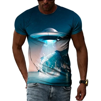 Летняя футболка Ufo Alien Science Fiction Paranormal с 3D принтом для мужчин и женщин, новые топы в стиле хип-хоп, футболки оверсайз для мальчиков с коротким рукавом