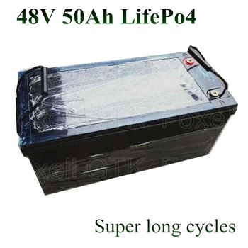 Lifepo4 48v 50AH Аккумулятор солнечной энергии 52v 51,2 v не свинцово-кислотный lipo li-ion для аккумуляторной батареи инвертор 2500 Вт ebike motor home ie pv